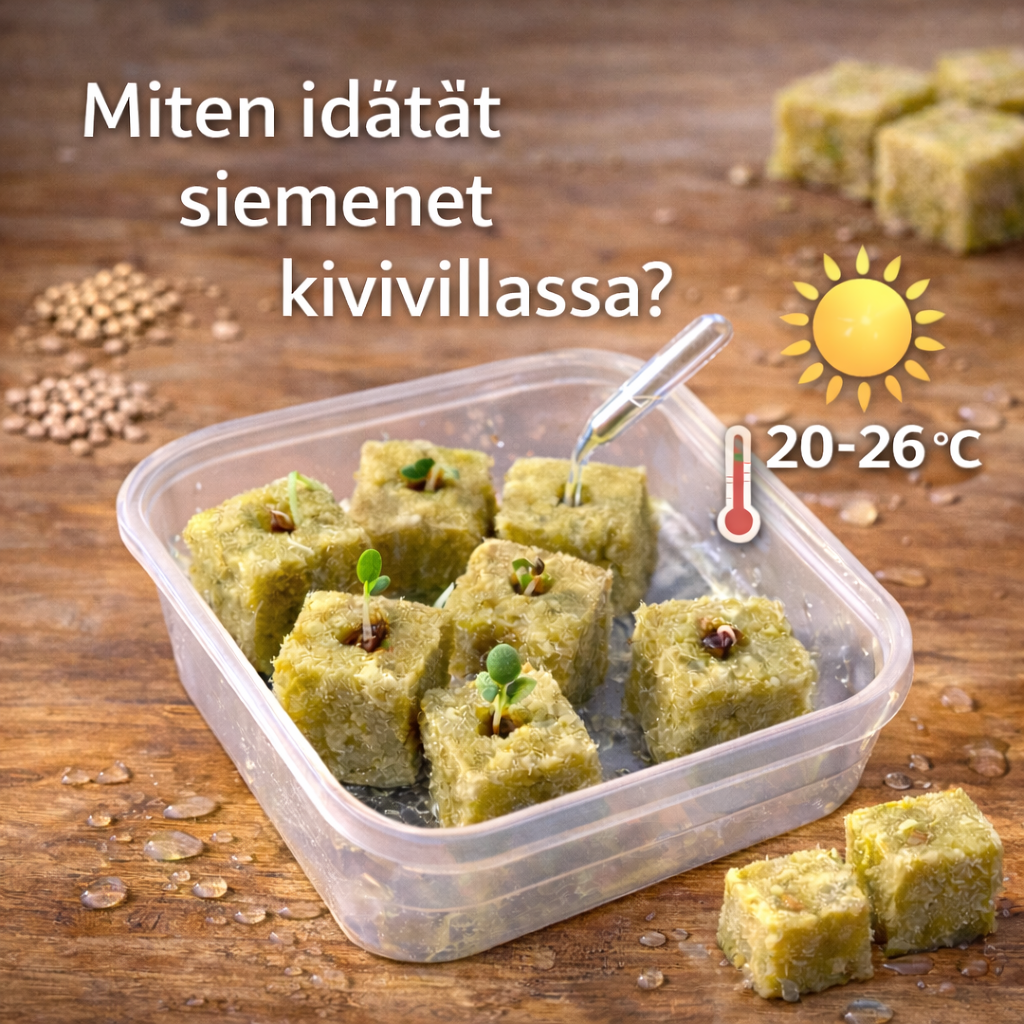 Miten idätät siemenet onnistuneesti kivivillassa?