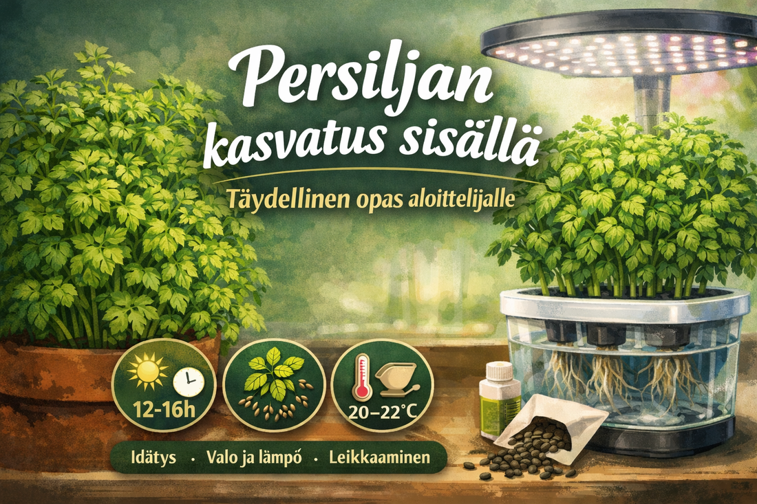 Persiljan kasvatus sisällä – täydellinen opas | Herbova Akatemia