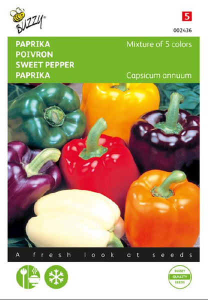 Paprika ‘Mix 5 Colours’ frön – Capsicum annuum