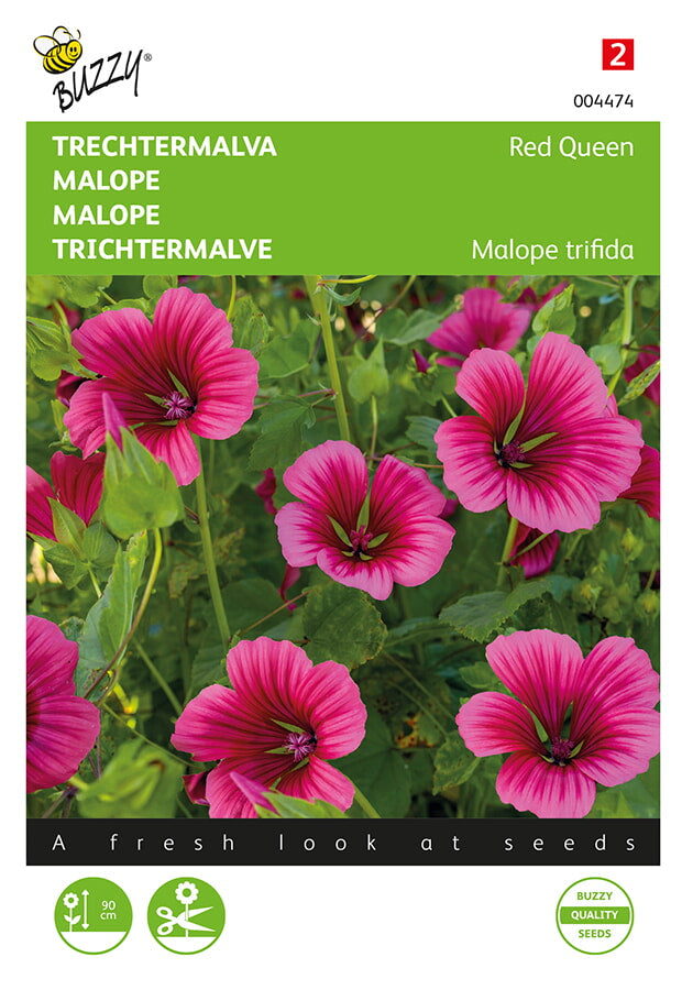 Praktmalva ‘Red Queen’ fröpåse framifrån – Buzzy®