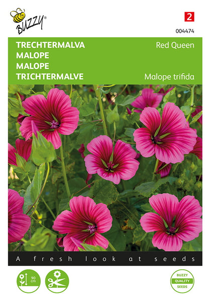 Praktmalva ‘Red Queen’ fröpåse framifrån – Buzzy®