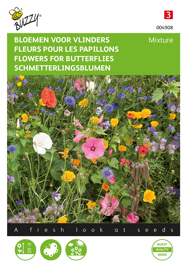 Fjärilsblommor fröpåse framifrån – Buzzy®