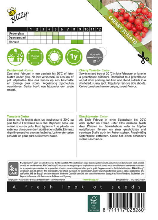 Cerise tomaatti siemenpussi takapuoli – kylvöohjeet