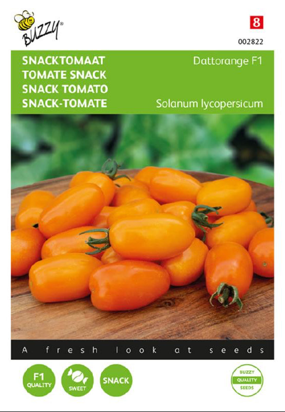 Dattorange F1 snacktomat frön – Solanum lycopersicum