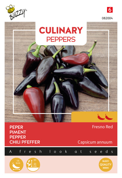 Chili ‘Fresno Red’ frön – Buzzy Capsicum annuum