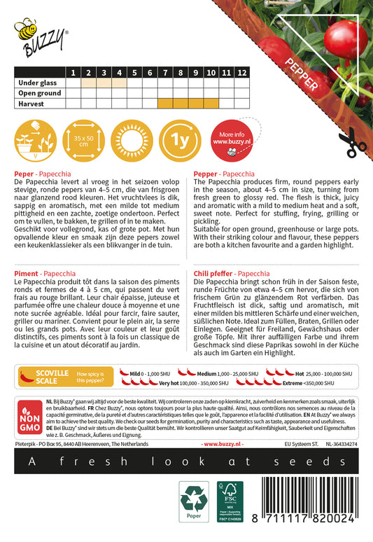 Papecchia chili siemenpussi takapuoli – kylvöohjeet