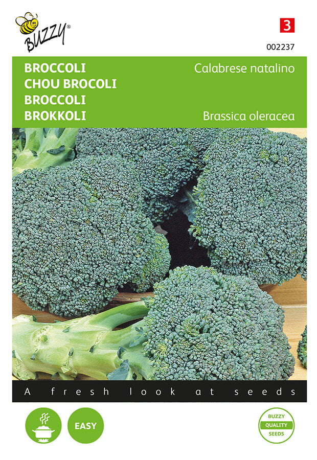 Fröpåse med parsakaali ‘Calabrese Natalino’ (Brassica oleracea), gröna parsakaalinuppuja i bilden.