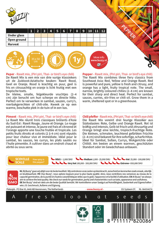 Rawit Mix chili siemenpussi takapuoli – kylvöohjeet