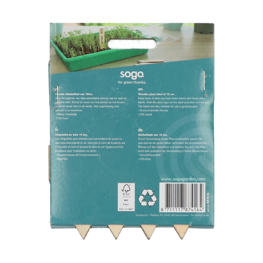 SOGO puiset kasvimerkit 10 cm 24 kpl pakkauksen takapuoli